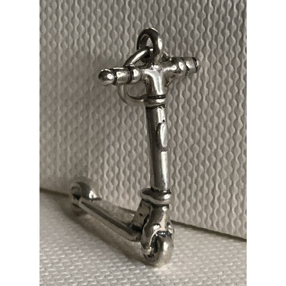 Vintage 925 Sterling Silver Scooter Vespa Pendant Charm Or Pendant